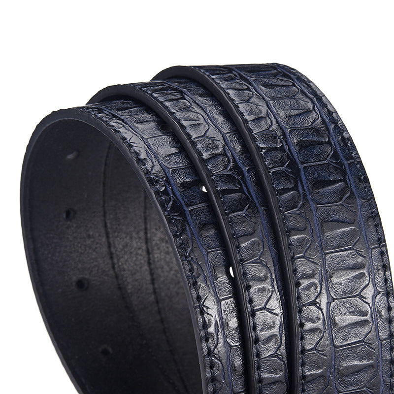 Men's Crocodile Pattern Pin Buckle Belt