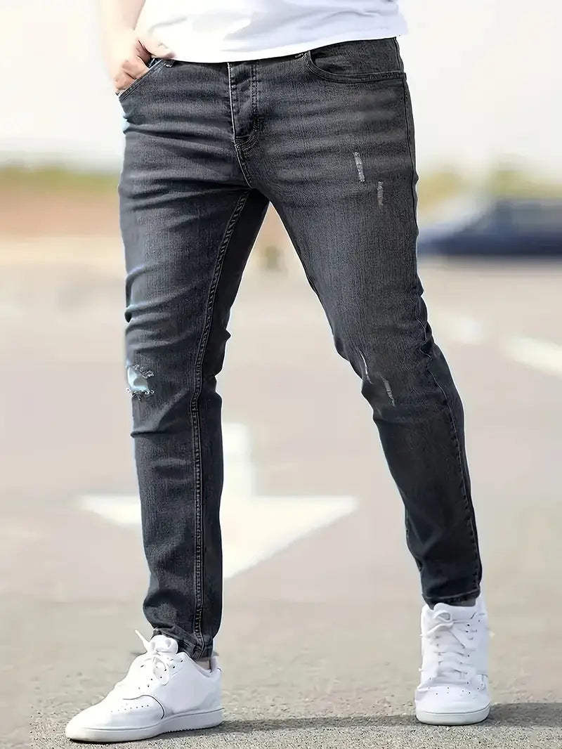 Men's stretchable ankle-length jeans