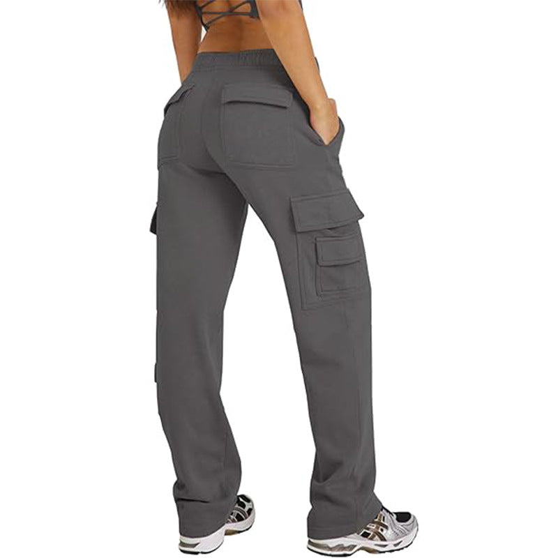 Pantalones cargo casuales holgados con múltiples bolsillos 