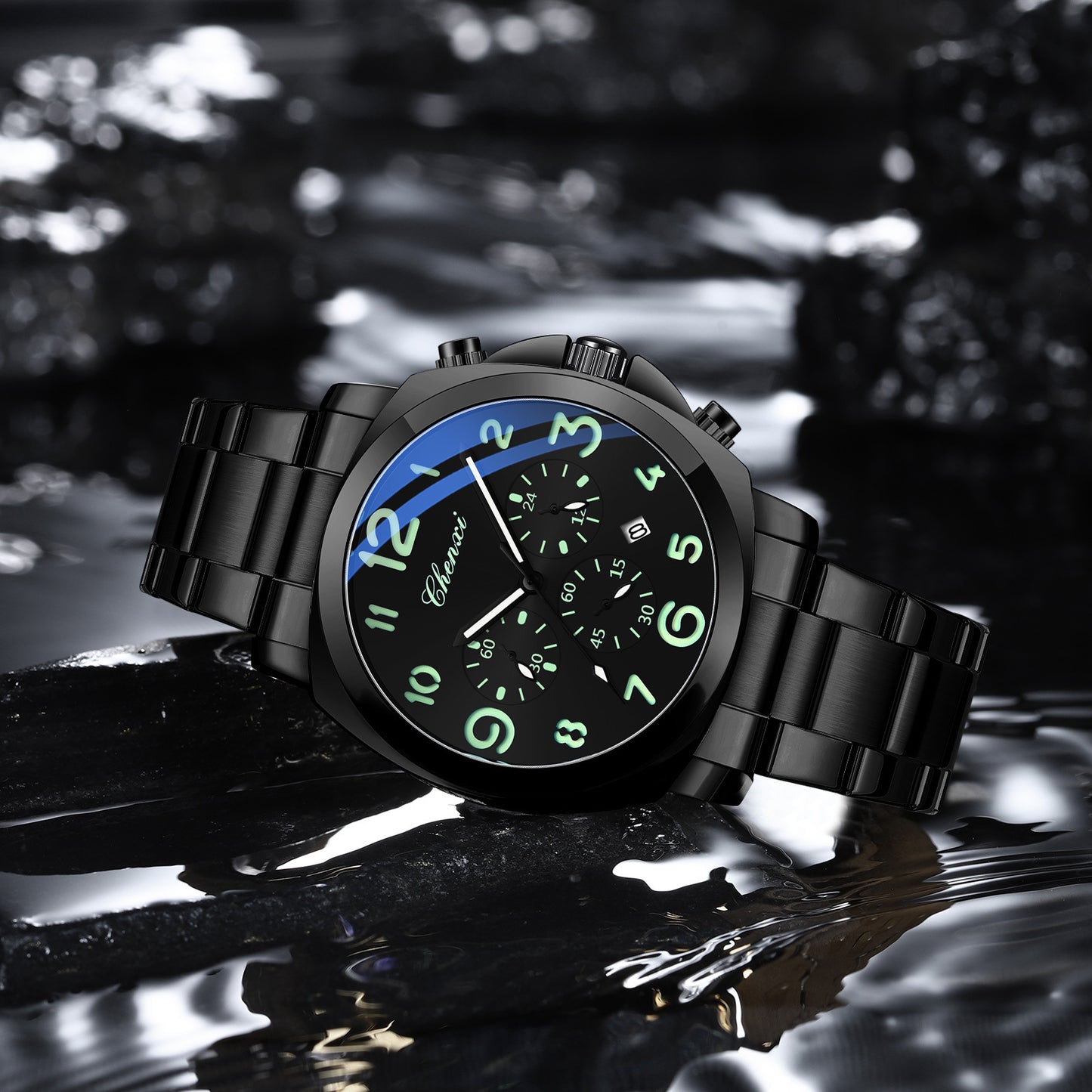 Multifunctional Mens Watch with Luminous Dial