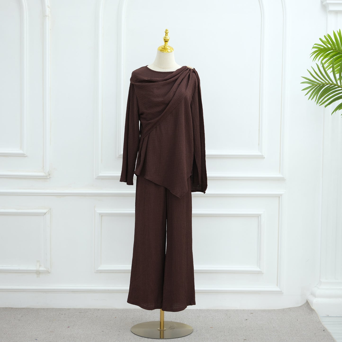 Women's Buttoned Cardigan and Pants Set