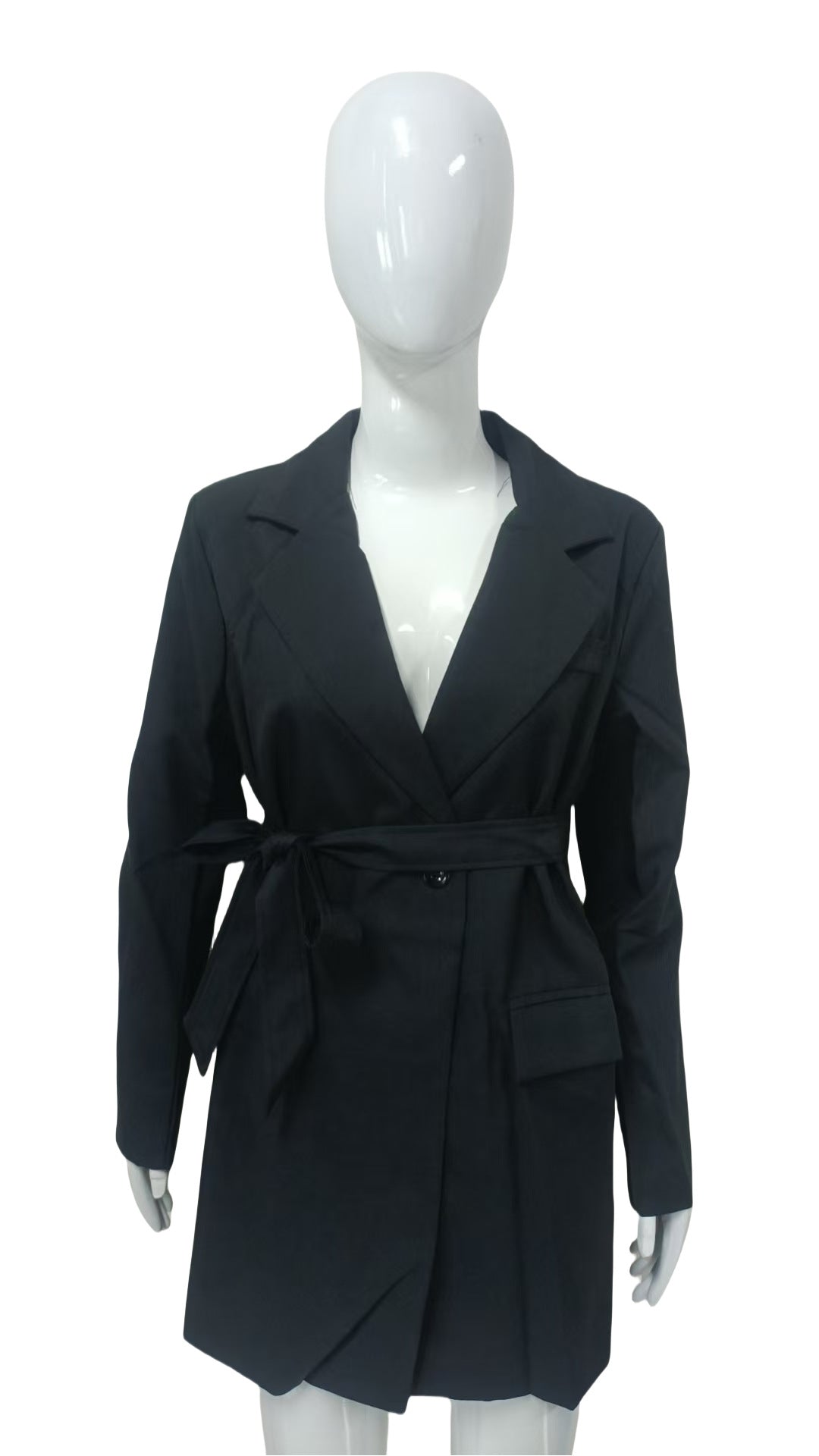 Waist-Tie Mid-Length Coat