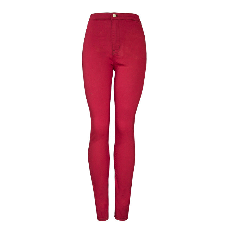 Pantalones de algodón elásticos y ajustados para mujer 