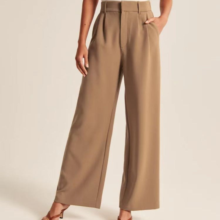 Pantalones anchos de cintura alta para mujer