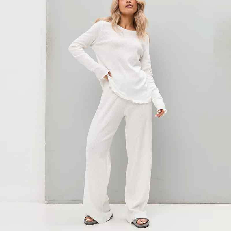 Women's round neck, long sleeves cotton pajama