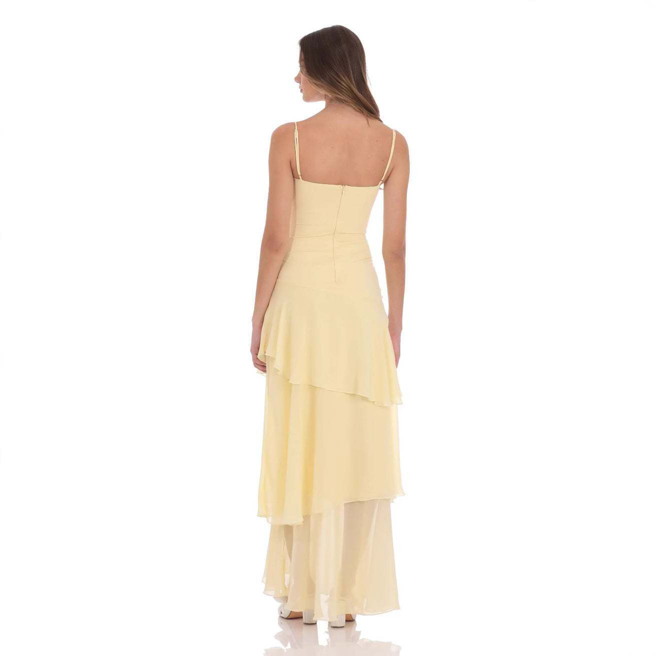 Womens Backless Lace-up Evening Dress