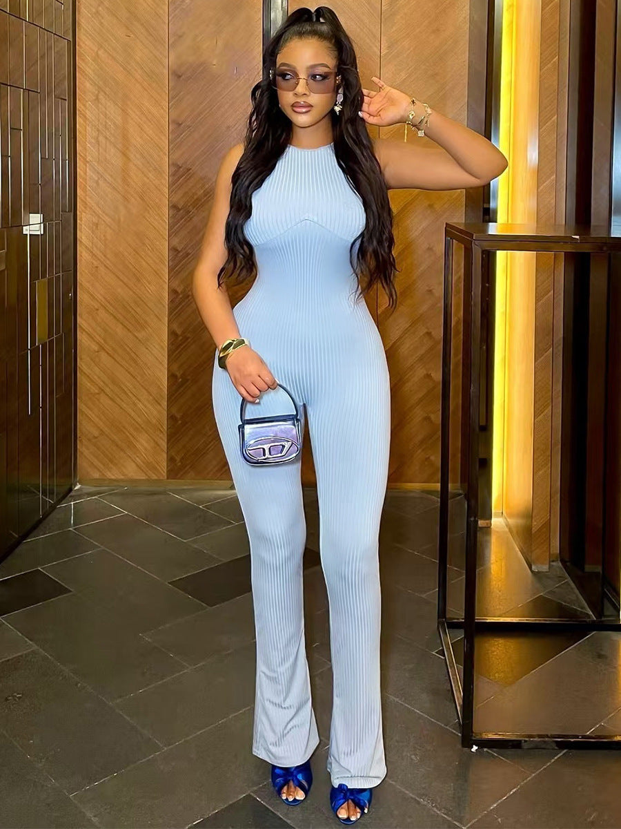 Slim Backless Strap Jumpsuit for Women