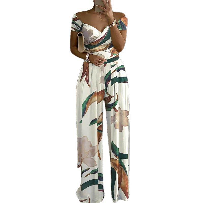 Printed Elegant High Waist Pants