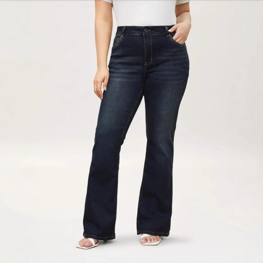 Vaqueros vintage ajustados para mujer 