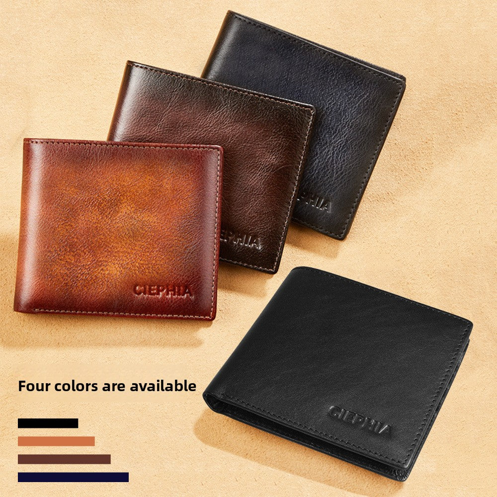 European retro aesthetic Leather Wallet